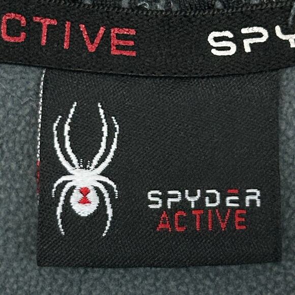 Spyder Active ProWeb Hoodie Mens S Small Gray 1/4 Zip Fleece Hooded Sweatshirt - Picture 4 of 5